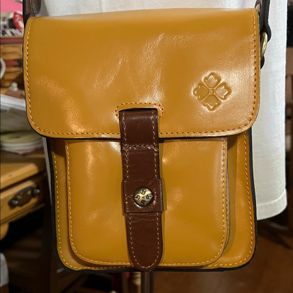 Patricia Nash Yellow and Brown Crossbody Bag
